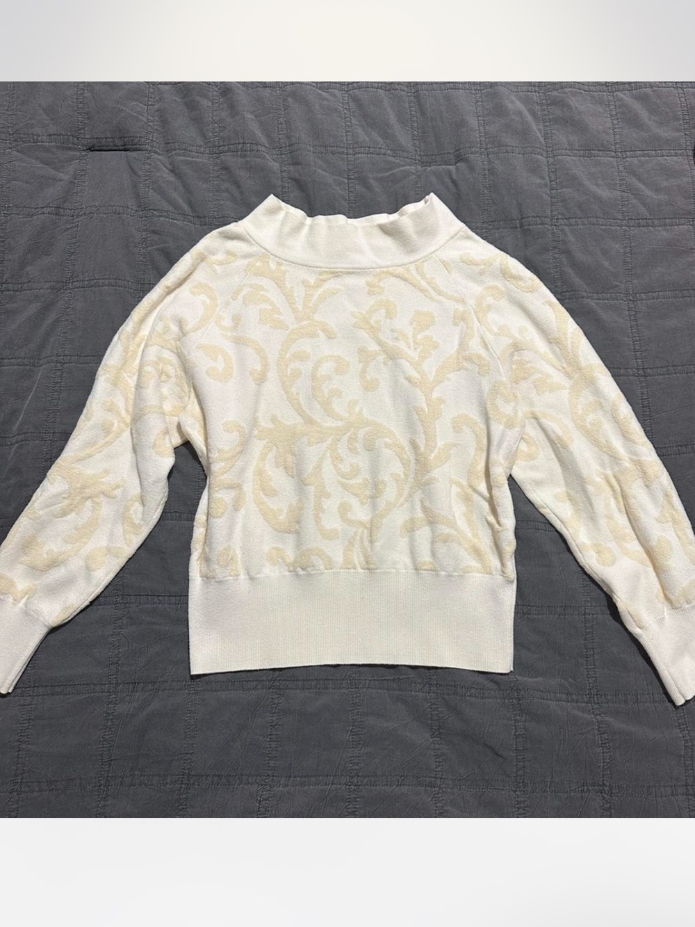 Anthropologie Cream Patterned Women's Sweater
